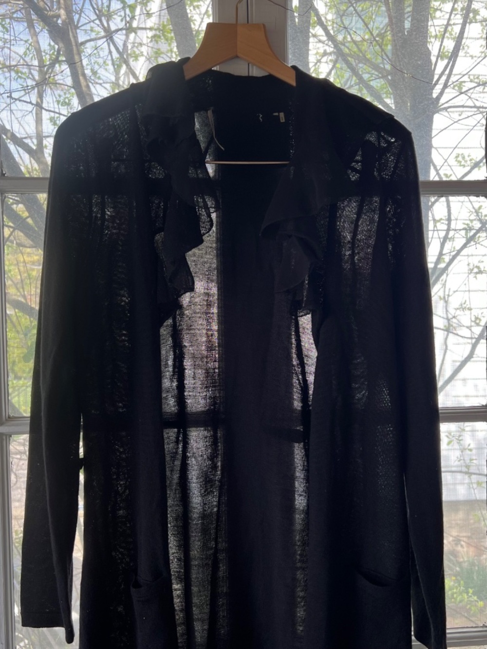 Tahari Open Ruffle Cardigan - Picture 2 of 7